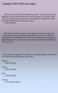 [World Building] Lineage & Birthright (Old)